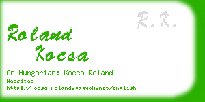 roland kocsa business card